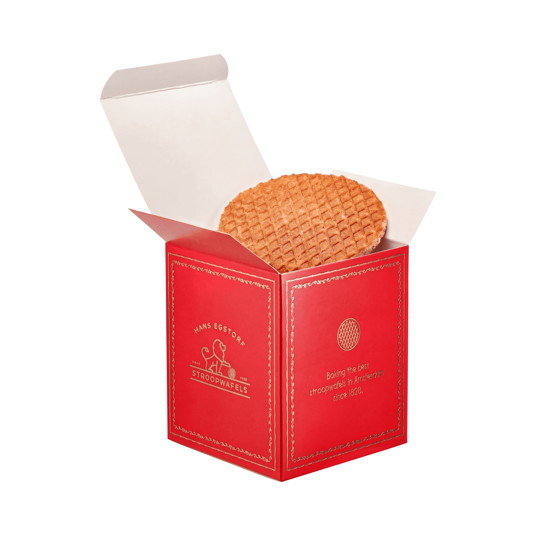 Classic Stroopwafel Red Colour Box - 1 Box With 10 pc - Hans Egstorf